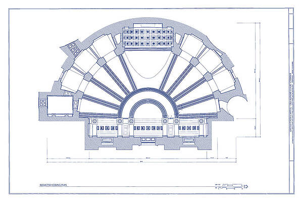 Old Supreme Court Chamber - Reflected Ceiling Plan - Washington, D.C. - circa 1793 by Wall Artifact