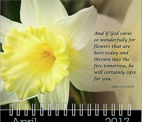 Inspirational Photograph - 2017 Inspirational Calendar Preview - April by Joni Eskridge