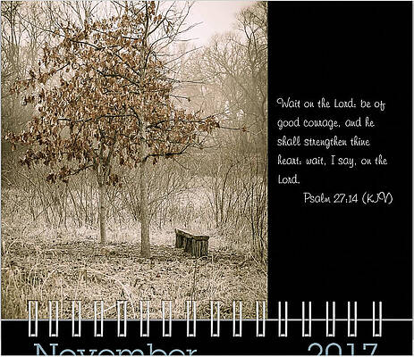 Inspirational Photograph - 2017 Inspirational Calendar Preview - November by Joni Eskridge