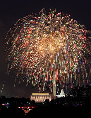 Usa Photograph - Fireworks Over Washington DC On July 4th #3 by Steven Heap