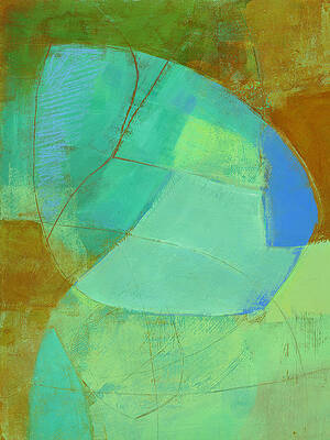 Emerald and Amber Geometric Forms Wall Art