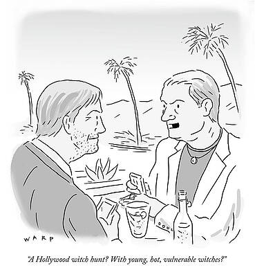 Hollywood Wall Art featuring the drawing A Hollywood Witch Hunt by Kim Warp