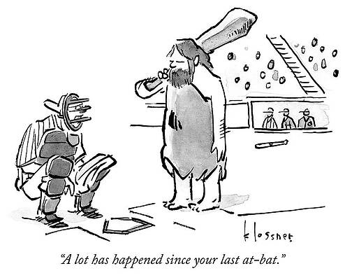 Bat Wall Art featuring the drawing A Lot Has Happened by John Klossner