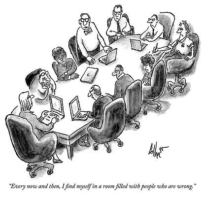 Humorous Office Meeting Drawing