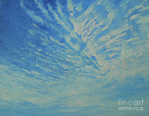 Minimalist Wall Art featuring the painting A Sky Full Of Clouds by Jane See