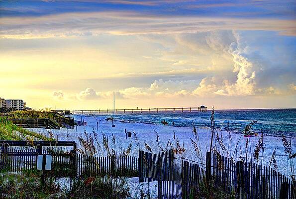 Sunset Over a Tranquil Beach Wall Art