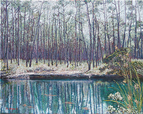 Wall Art featuring the painting Abaco Blue Hole - Bahamas by Ritchie Eyma