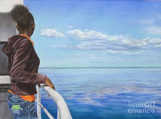 Portrait Wall Art featuring the pastel Abaco Dream by Roshanne Minnis-Eyma