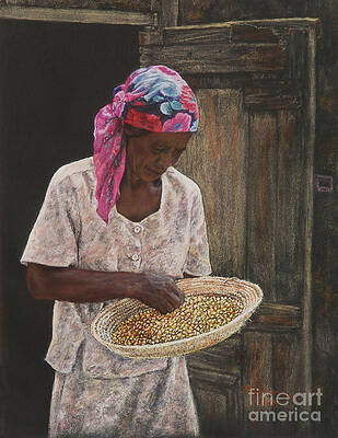 Bahamian Wall Art featuring the pastel Acklins Corn by Roshanne Minnis-Eyma