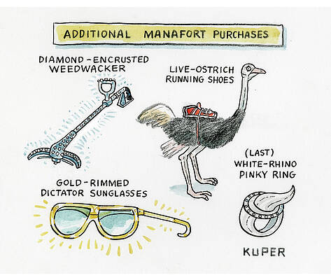 Russia Drawing - Additional Manafort Purchases by Peter Kuper