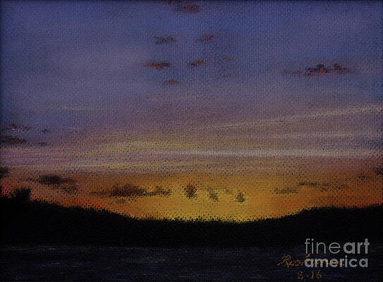 Minnis Wall Art featuring the painting Afterglow by Roshanne Minnis-Eyma