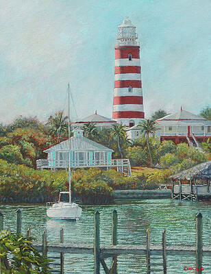Wall Art featuring the painting Afternoon In Hope Town - Bahamas by Ritchie Eyma