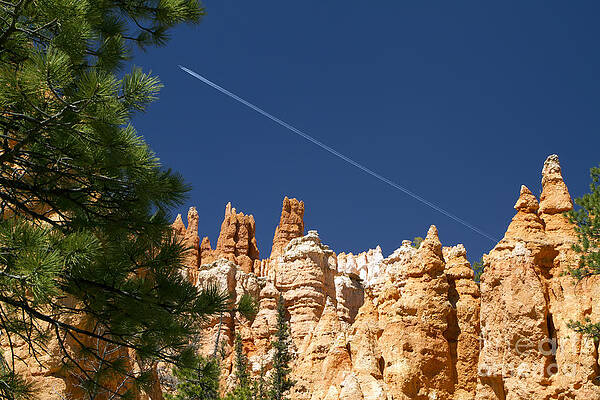 Wall Art featuring the photograph Airplane Over Bryce Canyon by Waterdancer