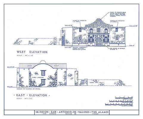 Alamo Mission - San Antonio, TX - circa 1718  by Wall Artifact