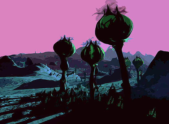 Mysterious Painting - Alien Eden by AM FineArtPrints