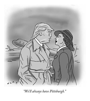 Classic Movie Scene with a Twist Drawing