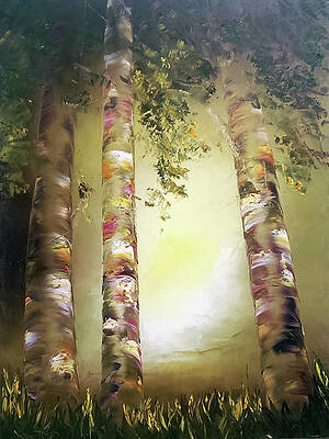 Wall Art featuring the painting Amber Sunset by Raette Meredith