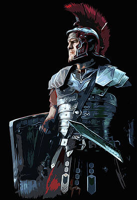 Historical Painting - Ancient Roman Centurion by AM FineArtPrints