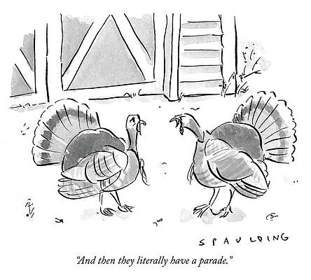 Farm Wall Art featuring the drawing And Then They Literally Have A Parade by Trevor Spaulding