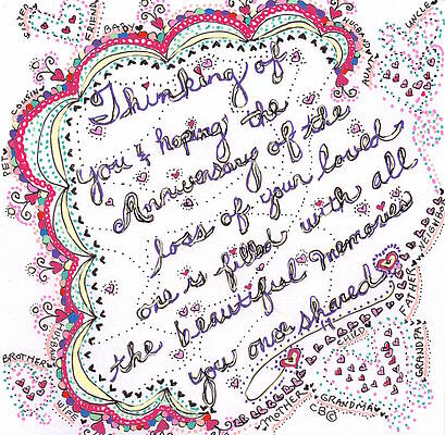 Carer Wall Art featuring the drawing Anniversary Memorial by Carole Brecht