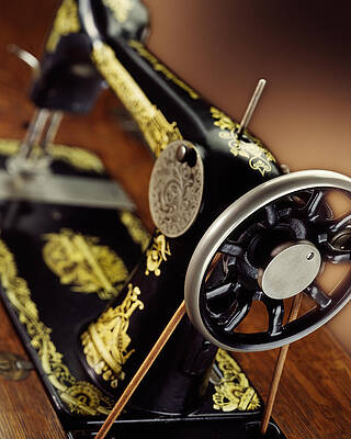 Vintage Sewing Machine Close-up Wall Art