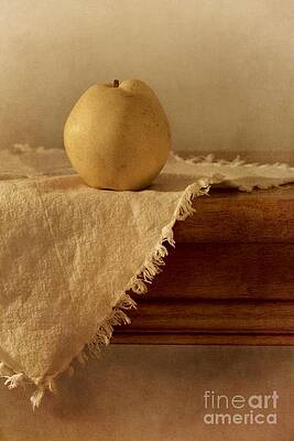 Pear on Rustic Table Wall Art