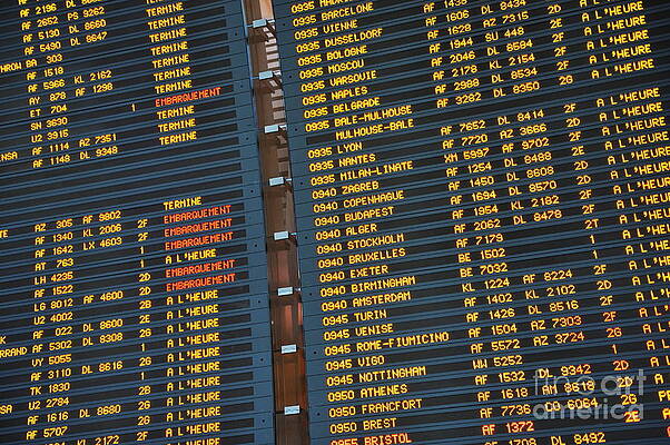 Flight Departure Board Photograph