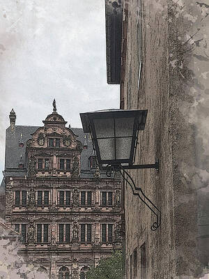 Architecture Digital Art - At Heidelberg Castle by Gina Harrison