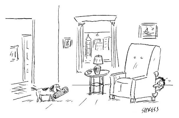 Anxious Drawing - Awaiting Todays News by David Sipress