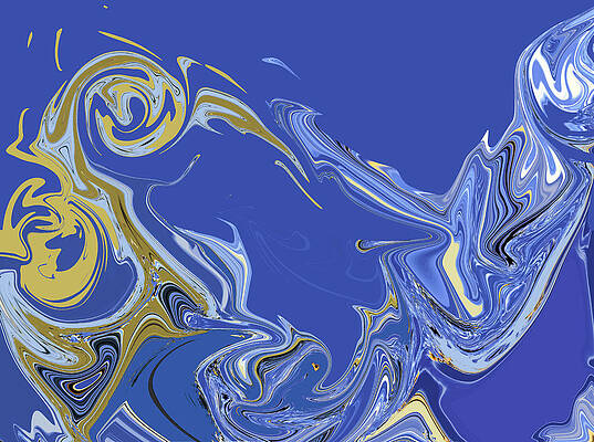 Wall Art featuring the digital art Azure Marbling by Gina Harrison