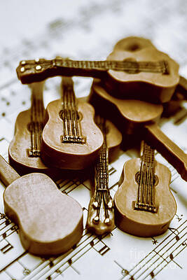 Music Wall Art featuring the photograph Band Of Live Acoustic Guitars by Jorgo Photography