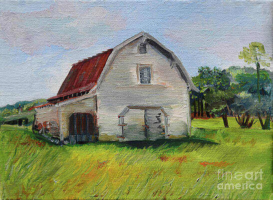 Painting - Barn-Harrison Park, Ellijay-Pinson Barn by Jan Dappen