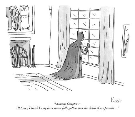 Batman Reflecting in Front of Window Wall Art