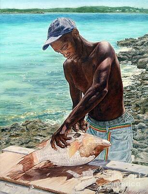 Bahamian Wall Art featuring the painting Bayside by Roshanne Minnis-Eyma