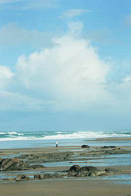 Sky Photograph - Beach Walk by Mary Jo Allen