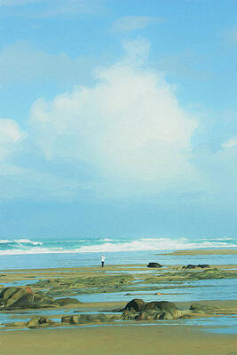 Sky Photograph - Beach Walk Painted by Mary Jo Allen