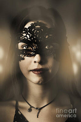 Wall Art featuring the photograph Beautiful Party Woman At Luxury Night Ball by Jorgo Photography