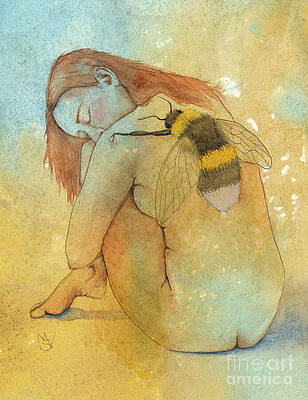 Woman with Bee on Shoulder Wall Art