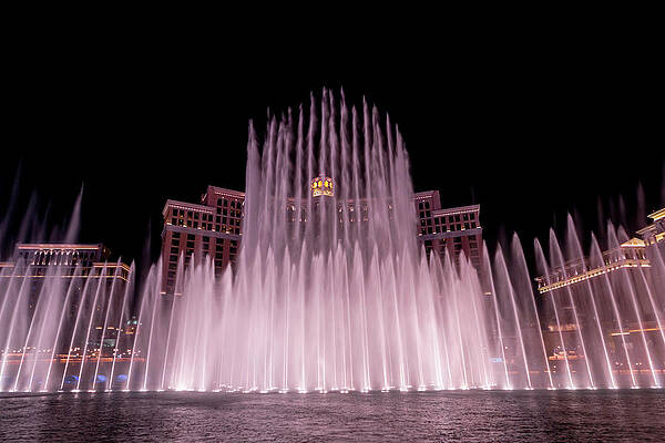 Photograph - Bellagio Fountains Straight On by American Landscapes