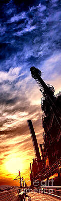 Industrial Silhouette at Sunset Photograph
