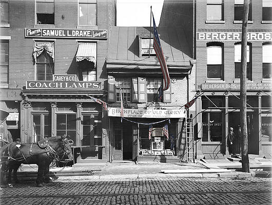 Historical Wall Art featuring the photograph Betsy Ross House -  Birthplace Of Old Glory by Richard Reeve