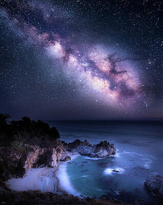 Milky Way Over Big Sur Coastline Wall Art