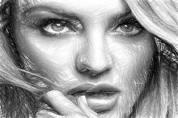 Accessory Wall Art featuring the digital art Black And White Drawing by Rafael Salazar