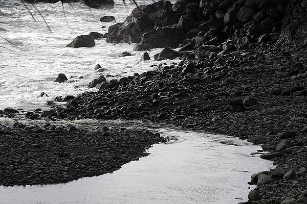 Wall Art featuring the photograph Black Lava Beach, Maui by Kenneth Campbell