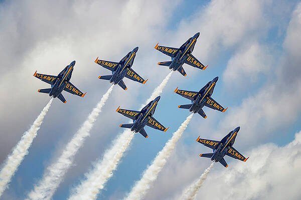Photograph - Blue Angels Delta Formation by American Landscapes