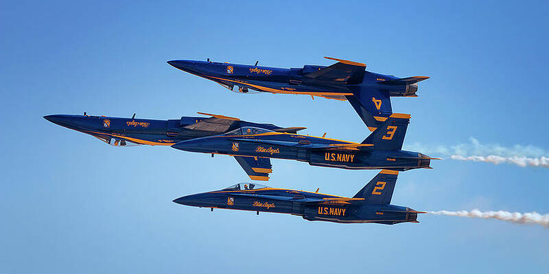 Pilot Photograph - Blue Angels Double Farvel by American Landscapes