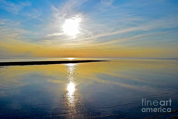 Reflection Photograph - Blue Encounters  At  First Encounter Beach Cape Cod by Debra Banks