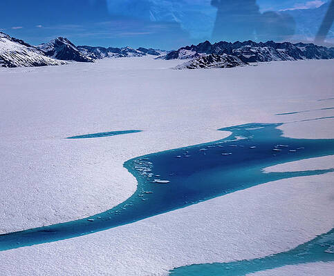 Wall Art featuring the photograph Blue Meltwater Lake by Fred Denner
