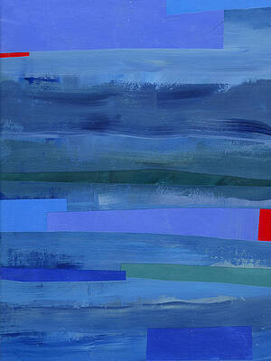 Abstract Blue Rectangles Wall Art