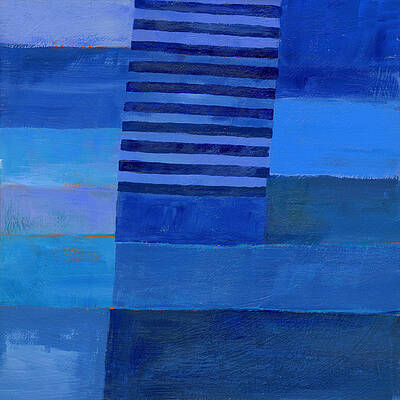Blue Geometric Abstraction Wall Art
